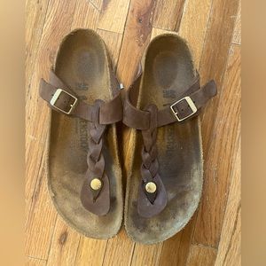 Birkenstock Gizeh Oiled Leather Thong Sandals, size 40 EU